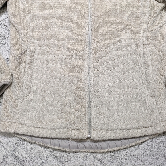 The North Face Osito Jacket Women's Small Beige Fleece Stand Up Collar Full Zip - Picture 2 of 9